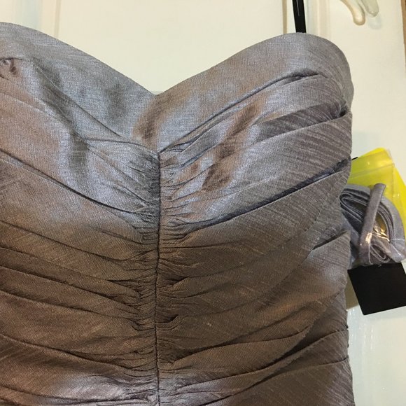 Lavender Dupioni Silk Strapless Cocktail Dress, Alfred Sung, Size 6 - Picture 3 of 6